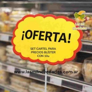 SET CARTEL PARA PRECIOS FORMA DE NUBE O BOMBA ESTADILLO Blister con 10 unidades