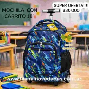 LIQUIDACION MOCHILA CON CARRO 16" Y 18"