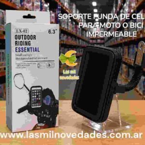 SOPORTE FUNDA DE CELULAR PARA MOTO O BICI IMPERMEABLE - Imagen 1