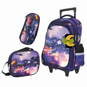 MCT-34C MOCHILA 16" MOD DINOSAU CON CARR, CARTUCH Y LUNCHERA
