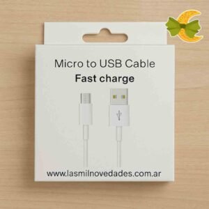 CABLE USB V8 ORIGINAL BLANCO FAST CHARGE
