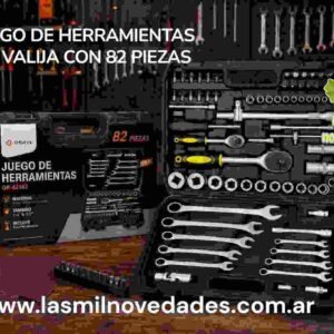 JUEGO DE HERRAMIENTAS EN VALIJA CON 82 PIEZAS
