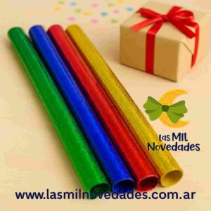 PAPEL DE REGALO x 1 METALIZADO HOLOGRAFICO x UNIDAD