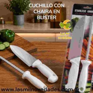 CUCHILLO CON CHAIRA EN BLISTER
