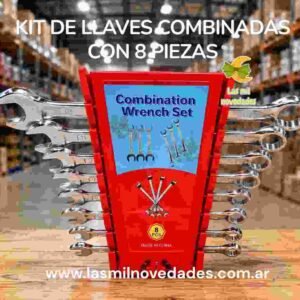 KIT DE LLAVES COMBINADAS MILIMETRICA CON 8 PIEZAS