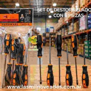 SET DE DESTORNILLADORES CON 6 PIEZAS NARANJA