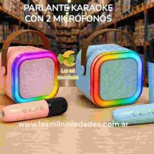 PARLANTE KARAOKE CON 2 MICROFONO - Imagen 1
