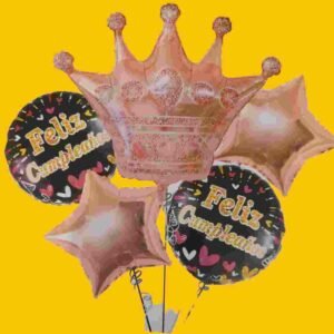 GLOBO 5 PIEZAS "CORONA THE KING" Globo principal 70 cms aprox y 4 de 45 cms aprox - Imagen 2