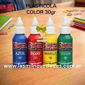 PLASTICOLA "COLOR" x 30 gr MARCA SEÑORITA variedad de colores - Imagen 1