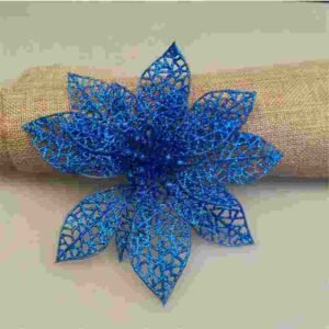 ADORNO "FLOR" x 2 "COLGANTE BRILLOS" NAVIDEÑO variedad de colores - Imagen 3