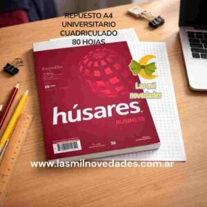 REPUESTO A4 x 80 hojas **UNIVERSITARIO** CUADRICULADO HUSARES - Imagen 1