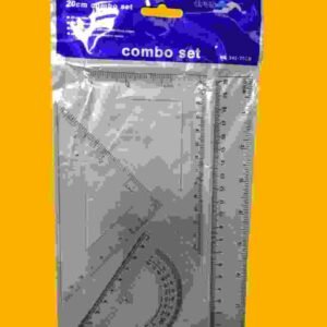SET DE GEOMETRIA *RIGIDO* TRANSPARENTE 20 CMS, 4 PIEZAS