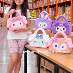 CARTERITA DE PELUCHE ORIGINAL PERSONAJES variedad de diseños