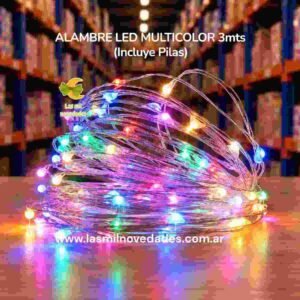 ALAMBRE LED "MULTICOLOR" 3mts (incluye pilas)