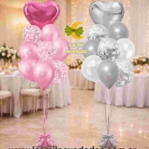 SET 9 GLOBOS CON CONFETTI variedad de colores - Imagen 3