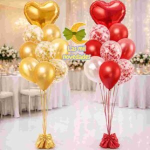 SET 9 GLOBOS CON CONFETTI variedad de colores - Imagen 2