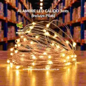 ALAMBRE LED "CALIDO" 3mts (incluye pilas)