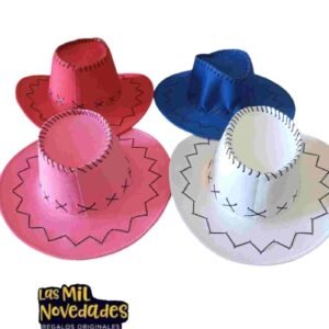 SOMBRERO COWBOY VAQUERO TELA GAMUZADA - Imagen 2