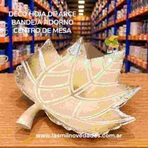 DECO HOJA DE ARCE BANDEJA ADORNO CENTRO DE MESA