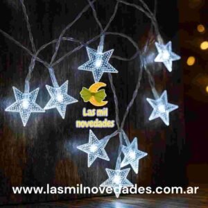 GUIRNALDA LED ESTRELLA "COLOR *B FRIO*" 3 MTS A PILAS (no incluidas)