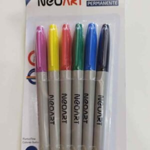 MARCADOR PERMANENTE x 6 "TIPO SHARPIE" NEO ART - Imagen 1