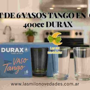 SET DE 6 VASOS ***TANGO EN CAJA*** REFORZ 400 cc DURAX