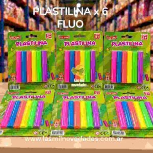 PLASTILINA x 6 ¨¨FLUO¨¨ UU - Imagen 1