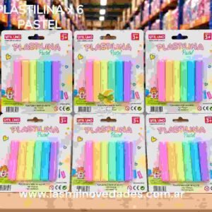 PLASTILINA x 6 ¨¨PASTEL¨¨ UU - Imagen 1