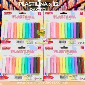 PLASTILINA x 12 ¨¨PASTEL¨¨ UU - Imagen 1