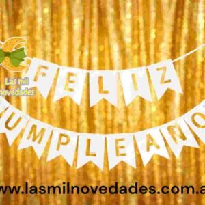 BANDERIN FELIZ CUMPLEAÑOS variedad de colores - Imagen 2