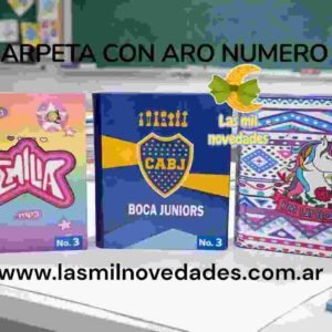 CARPETA NUM 3 LINEA ECO "CON AROS" ESTAMPADA VARIOS DISEÑOS - Imagen 3