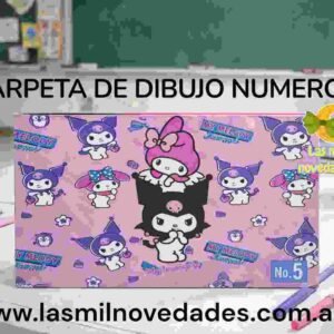 CARPETA NUM 5 "DE DIBUJO"***ESTAMPADA*** sin aros variedad de colores - Imagen 3