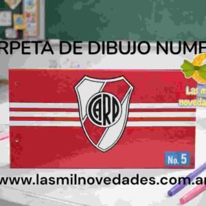 CARPETA NUM 5 "DE DIBUJO"***ESTAMPADA*** sin aros variedad de colores - Imagen 2