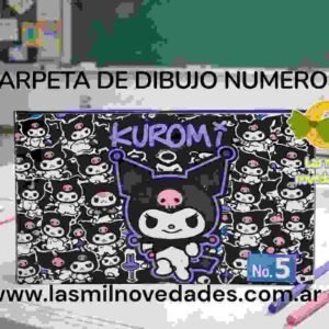 CARPETA NUM 5 "DE DIBUJO"***ESTAMPADA*** sin aros variedad de colores - Imagen 4