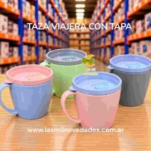 TAZA VIAJERA CON TAPA