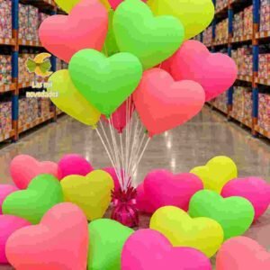 GLOBO NEON FLUO "CORAZON" **A GRANEL x 1** 18 pulgadas 50 cms aprox - Imagen 1