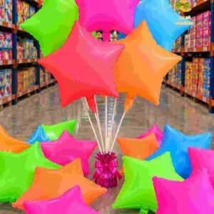 GLOBO NEON FLUO "ESTRELLA" **A GRANEL x 1**      18 pulgadas 50 cms aprox - Imagen 1