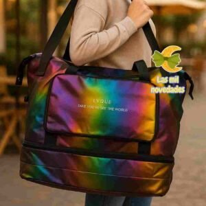 BOLSO DE VIAJE HOLOGRAMADO A1162-10 variedad de colores