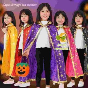 CAPA DE MAGO o BRUJA **CON ESTRELLAS o TELARAÑA** variedad de colores