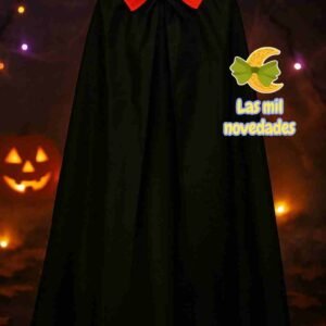 CAPA NEGRA CON CUELLO DE COLOR dracula o vampiro - Imagen 1