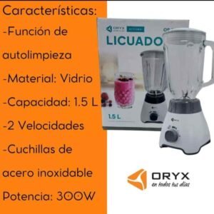 LICUADORA VIDRIO ORYX 1.5 LITROS - Imagen 2