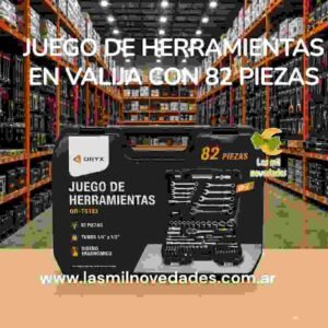 JUEGO DE HERRAMIENTAS EN VALIJA CON 82 PIEZAS