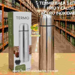 TERMO BALA 1 LITRO FRIO Y CALOR ACERO INOXIDABLE