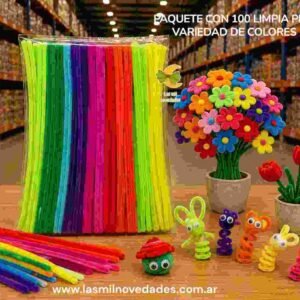 PAQUETE con 100 LIMPIA PIPA variedad de colores - Imagen 1